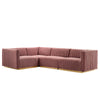 Conjure Channel Tufted Performance Velvet 4-Piece Sectional