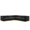 Conjure Channel Tufted Performance Velvet 5-Piece Sectional