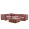 Conjure Channel Tufted Performance Velvet 5-Piece Sectional