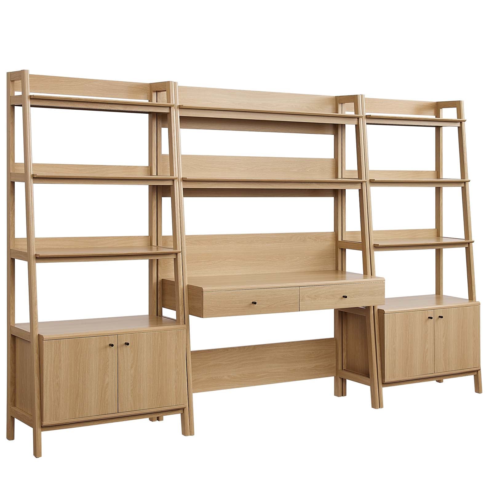 Bixby 3-Piece Wood Office Desk and Bookshelf