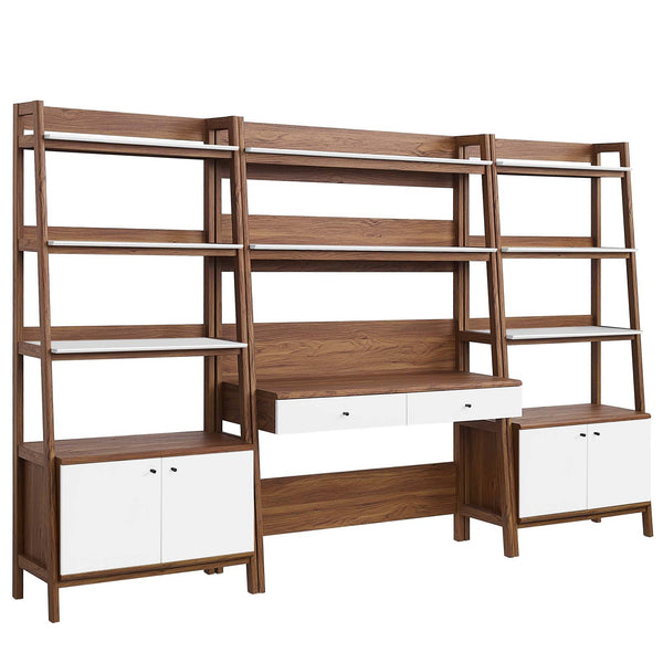 Bixby 3-Piece Wood Office Desk and Bookshelf