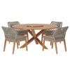 Wellspring 5-Piece Outdoor Patio Teak Wood Dining Set