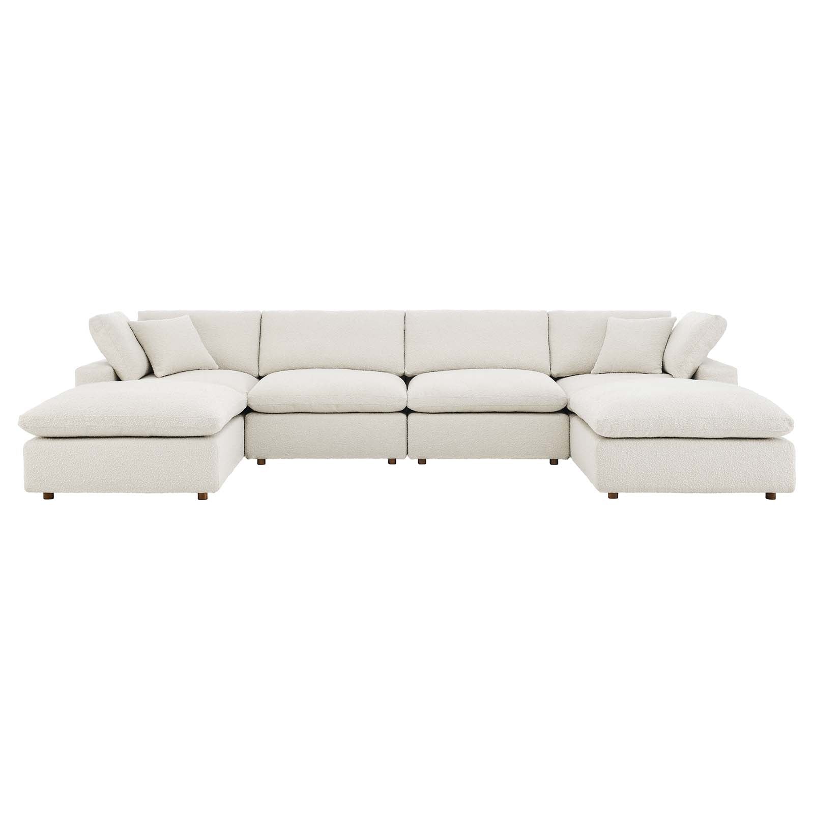 Commix Down Filled Overstuffed Boucle 6-Piece Sectional Sofa