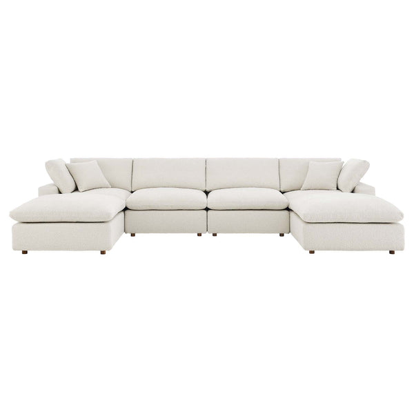 Commix Down Filled Overstuffed Boucle 6-Piece Sectional Sofa