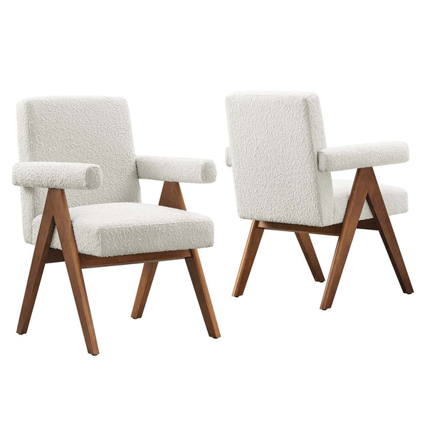 Lyra Boucle Fabric Dining Room Chair - Set of 2