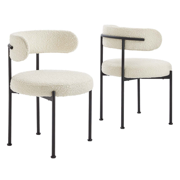 Albie Boucle Fabric Dining Chairs - Set of 2