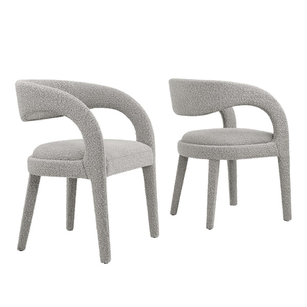 Pinnacle Boucle Upholstered Dining Chair Set of Two