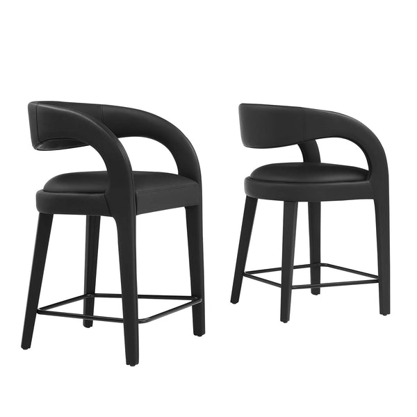 Pinnacle Vegan Leather Counter Stool Set of Two