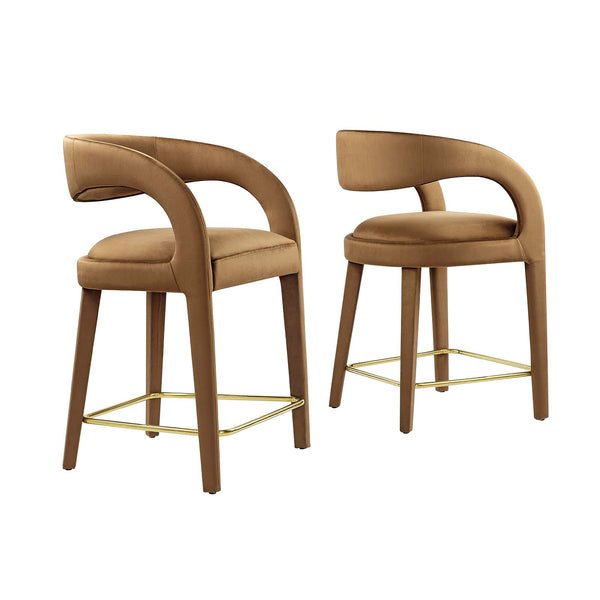 Pinnacle Performance Velvet Counter Stool Set of Two