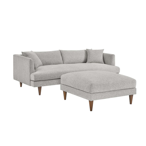 Zoya Down Filled Overstuffed Sofa and Ottoman Set