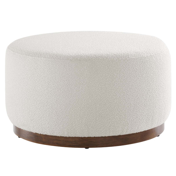 Tilden Large 29" Round Boucle Upholstered Ottoman