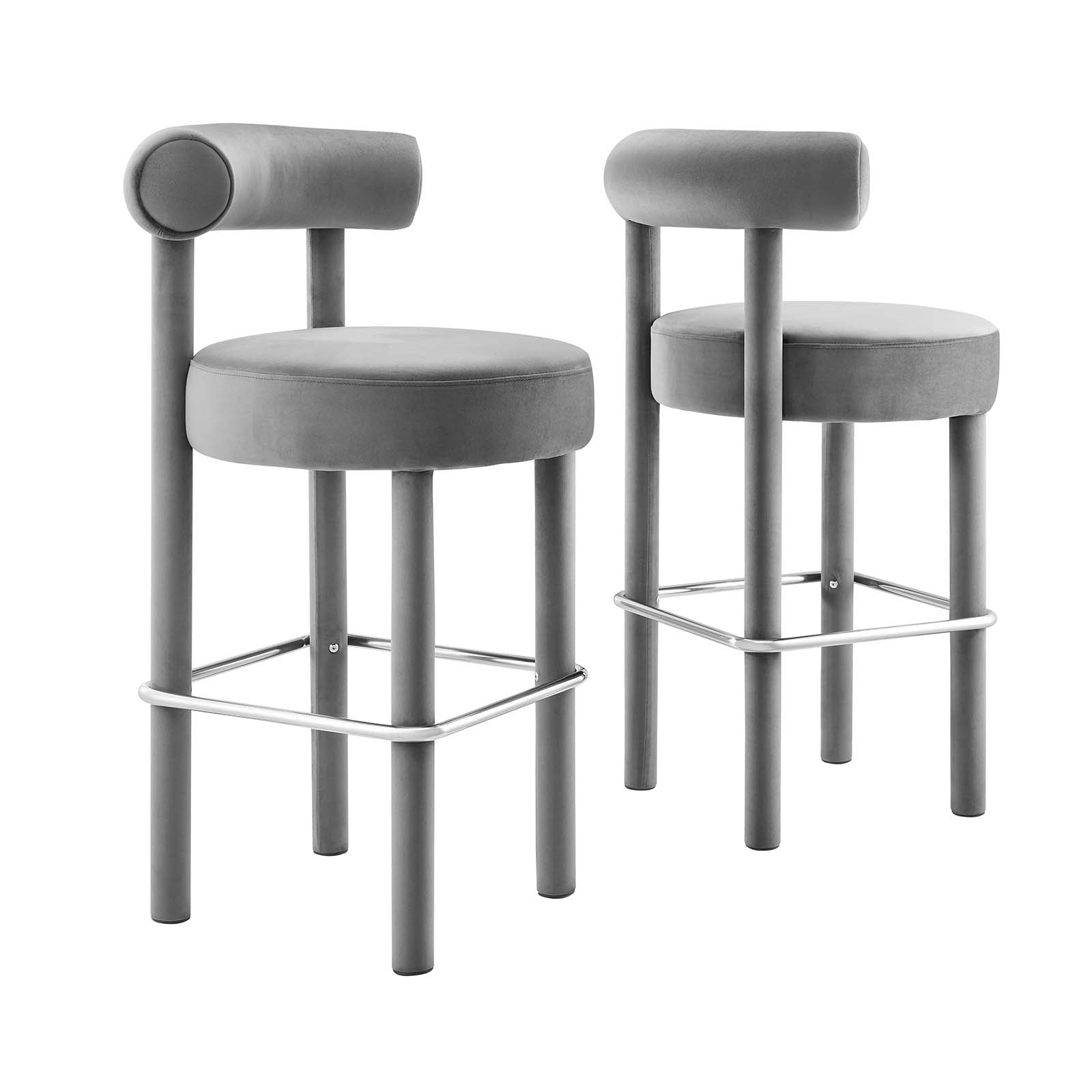 Toulouse Performance Velvet Bar Stool - Set of 2