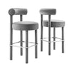 Toulouse Performance Velvet Bar Stool - Set of 2