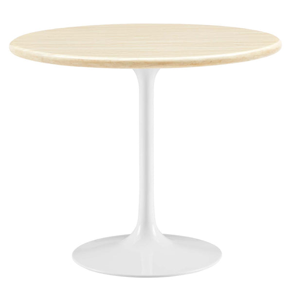 Lippa 36” Round Artificial Travertine  Dining Table