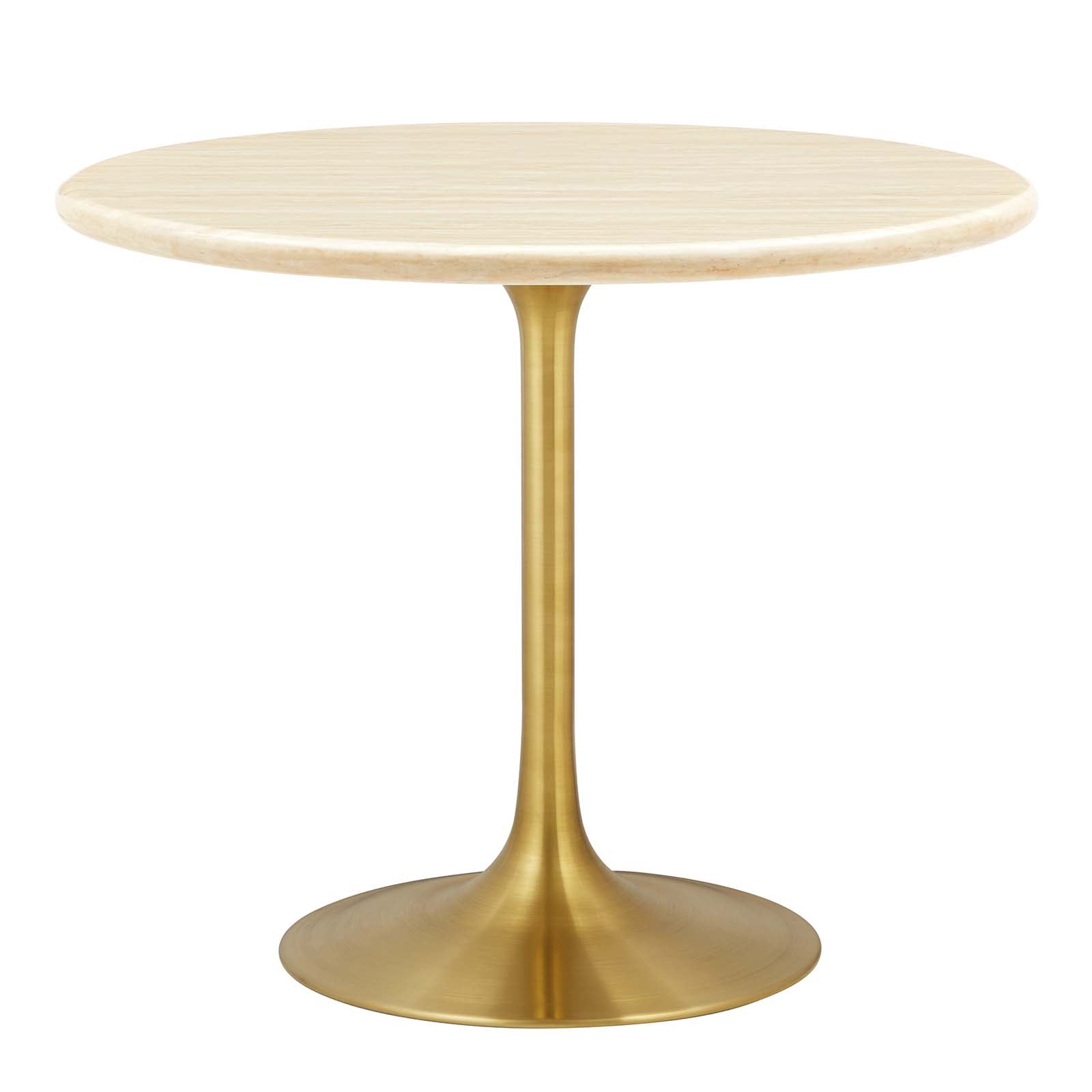 Lippa 36” Round Artificial Travertine Dining Table