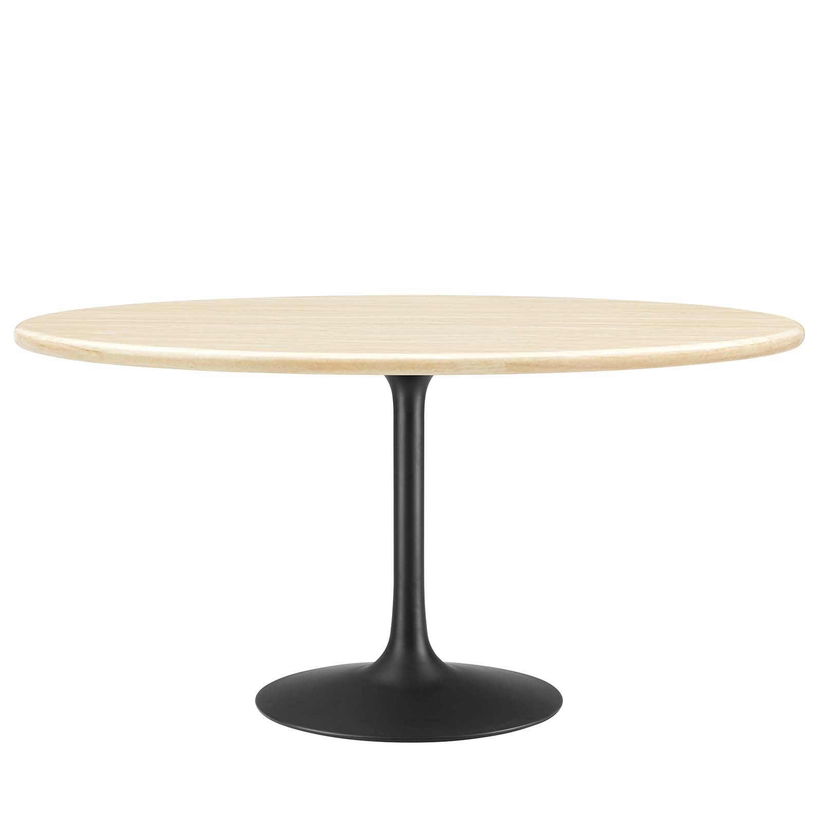 Lippa 60” Oval Artificial Travertine  Dining Table