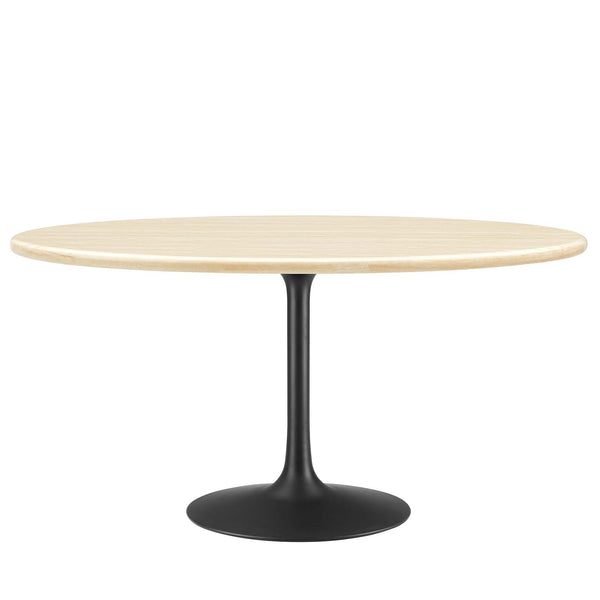 Lippa 60” Oval Artificial Travertine  Dining Table