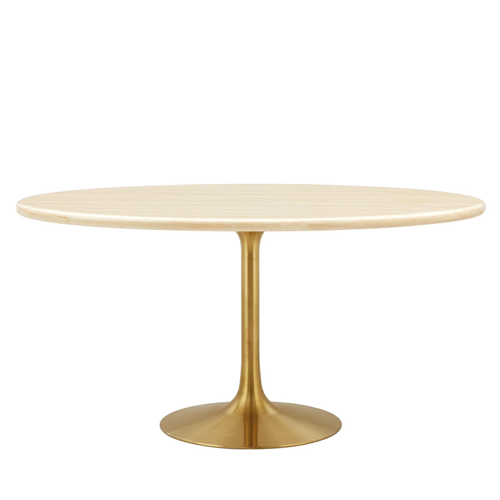 Lippa 60” Oval Artificial Travertine  Dining Table