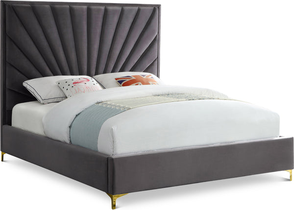 Eclipse Grey Velvet Full Bed