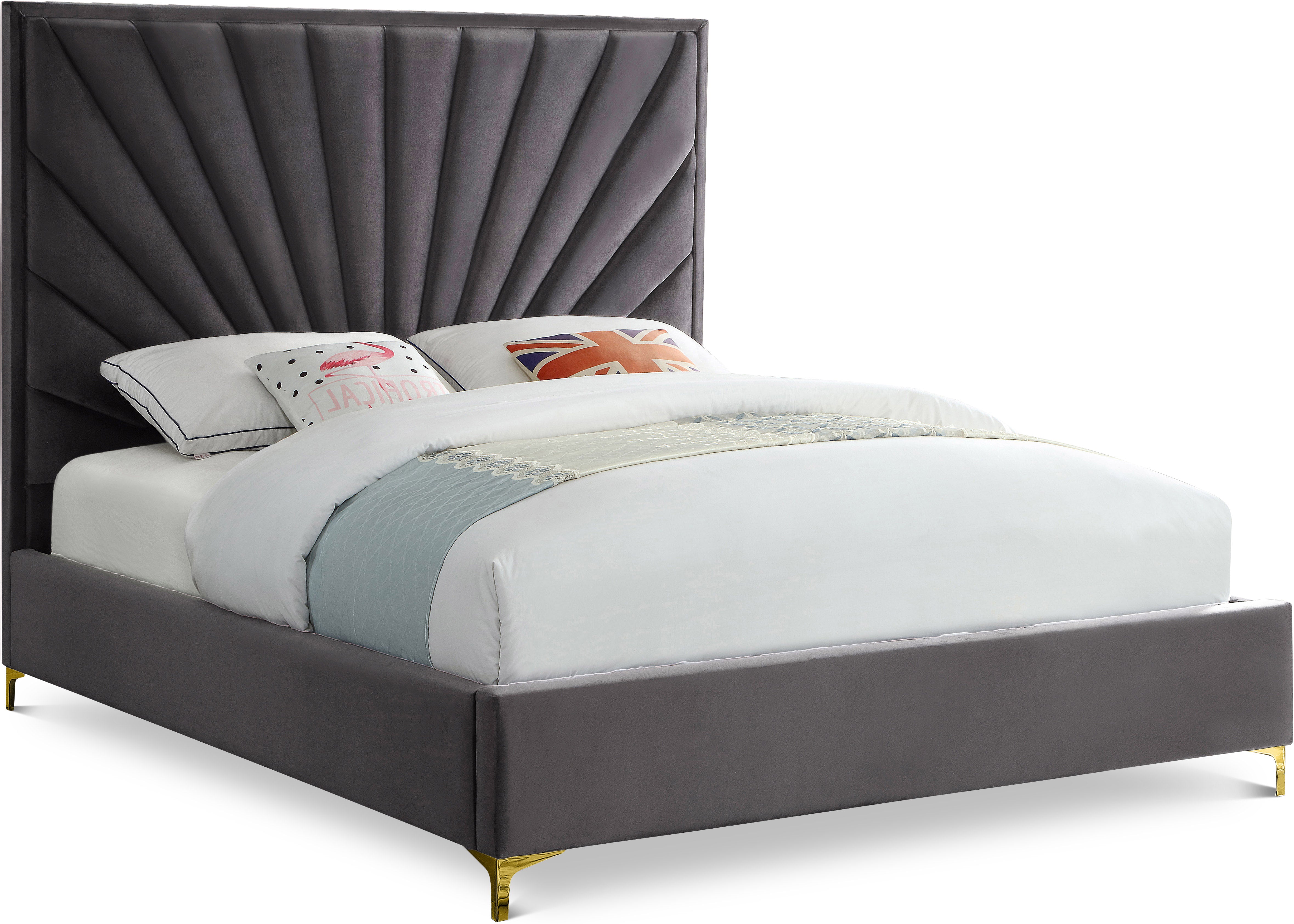 Eclipse Grey Velvet King Bed