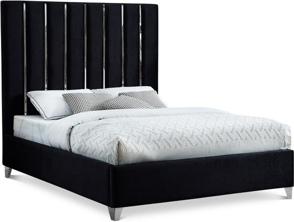 Enzo Black Velvet King Bed