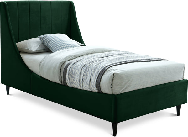 Eva Green Velvet Twin Bed