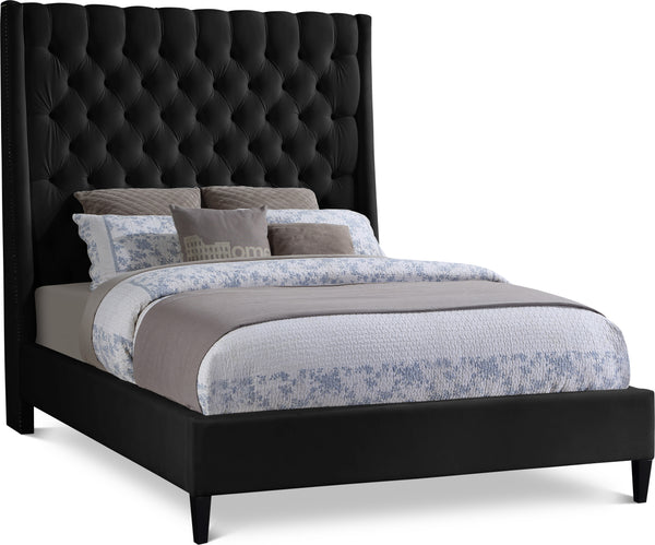 Fritz Black Velvet Full Bed