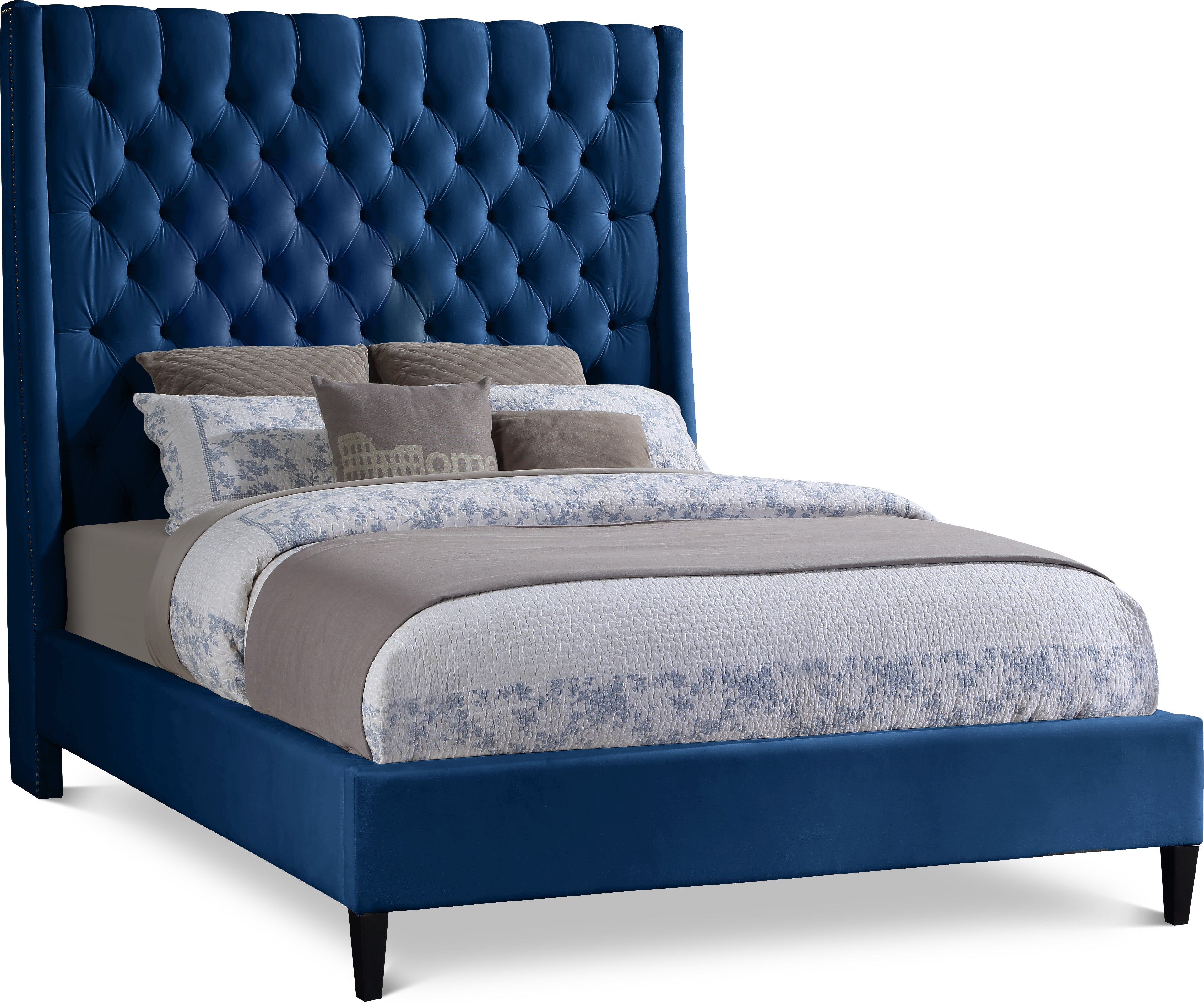 Fritz Navy Velvet Full Bed