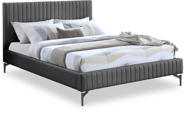 Gallo Dark Grey Vegan Leather Full Bed