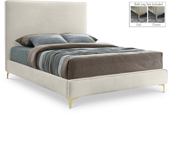 Geri Cream Velvet Full Bed