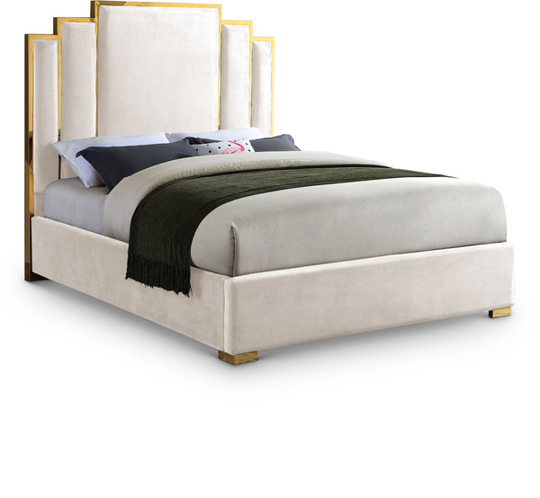 Hugo Cream Velvet King Bed