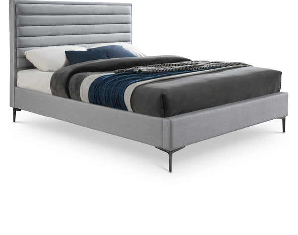 Hunter Grey Linen Textured King Bed