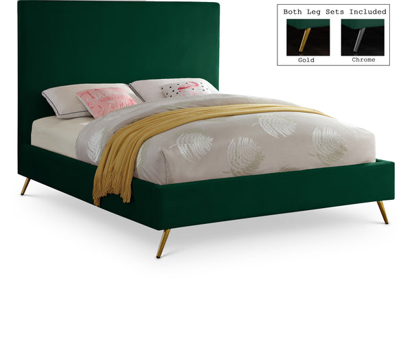 Jasmine Green Velvet King Bed