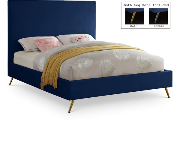 Jasmine Navy Velvet King Bed