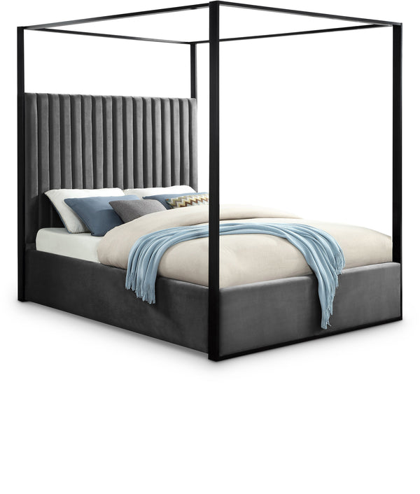 Jax Grey Velvet King Bed