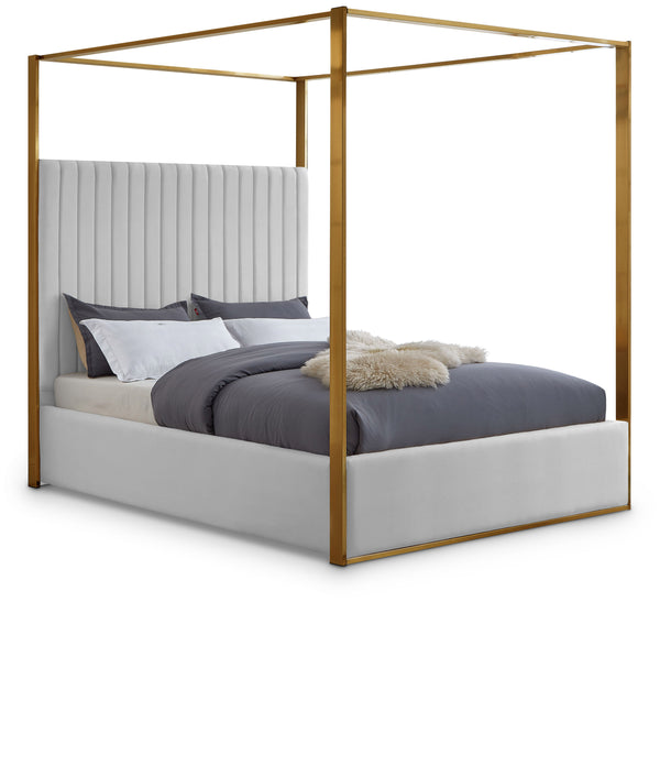 Jones White Vegan Leather King Bed