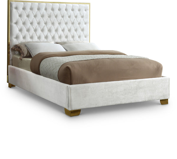 Lana White Velvet King Bed