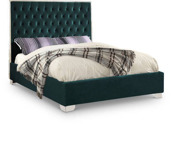 Lexi Green Velvet King Bed