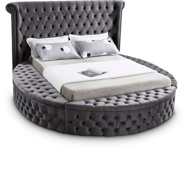 Luxus Grey Velvet Full Bed (3 Boxes)