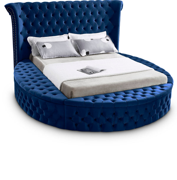 Luxus Navy Velvet Full Bed (3 Boxes)