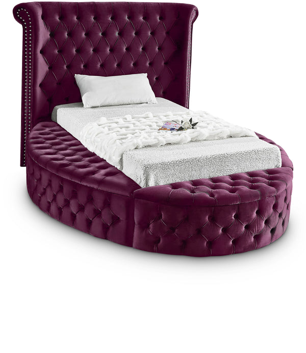 Luxus Purple Velvet Twin Bed