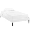 Sherry Twin Vinyl Bed Frame with Round Tapered Legs