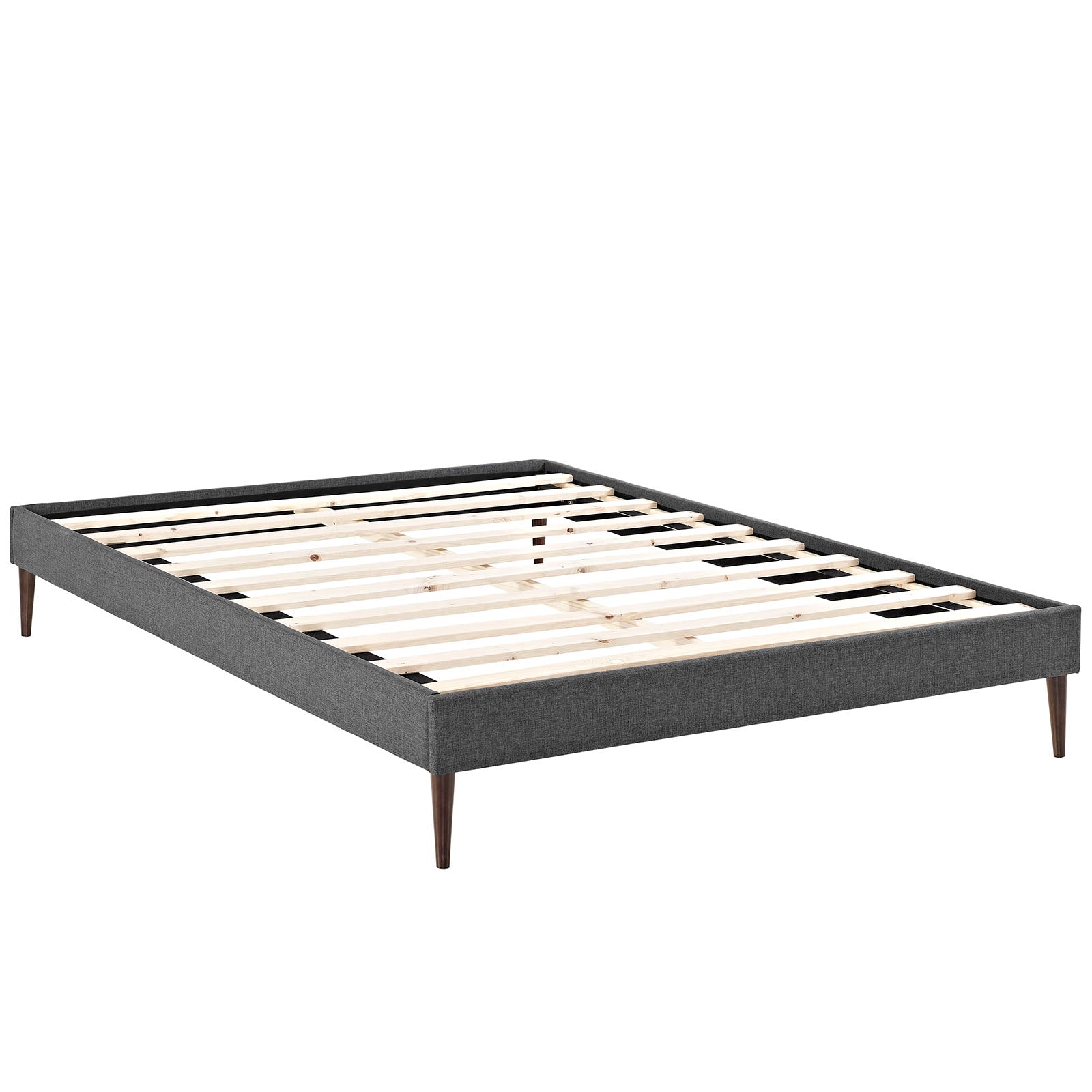 Sherry Queen Fabric Bed Frame with Round Tapered Legs