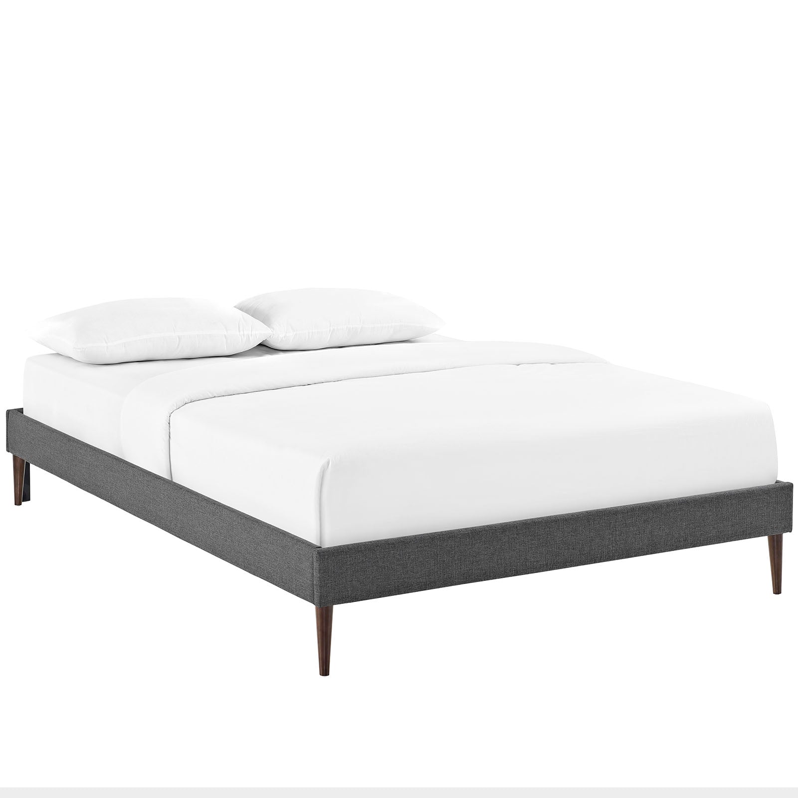 Sherry Queen Fabric Bed Frame with Round Tapered Legs