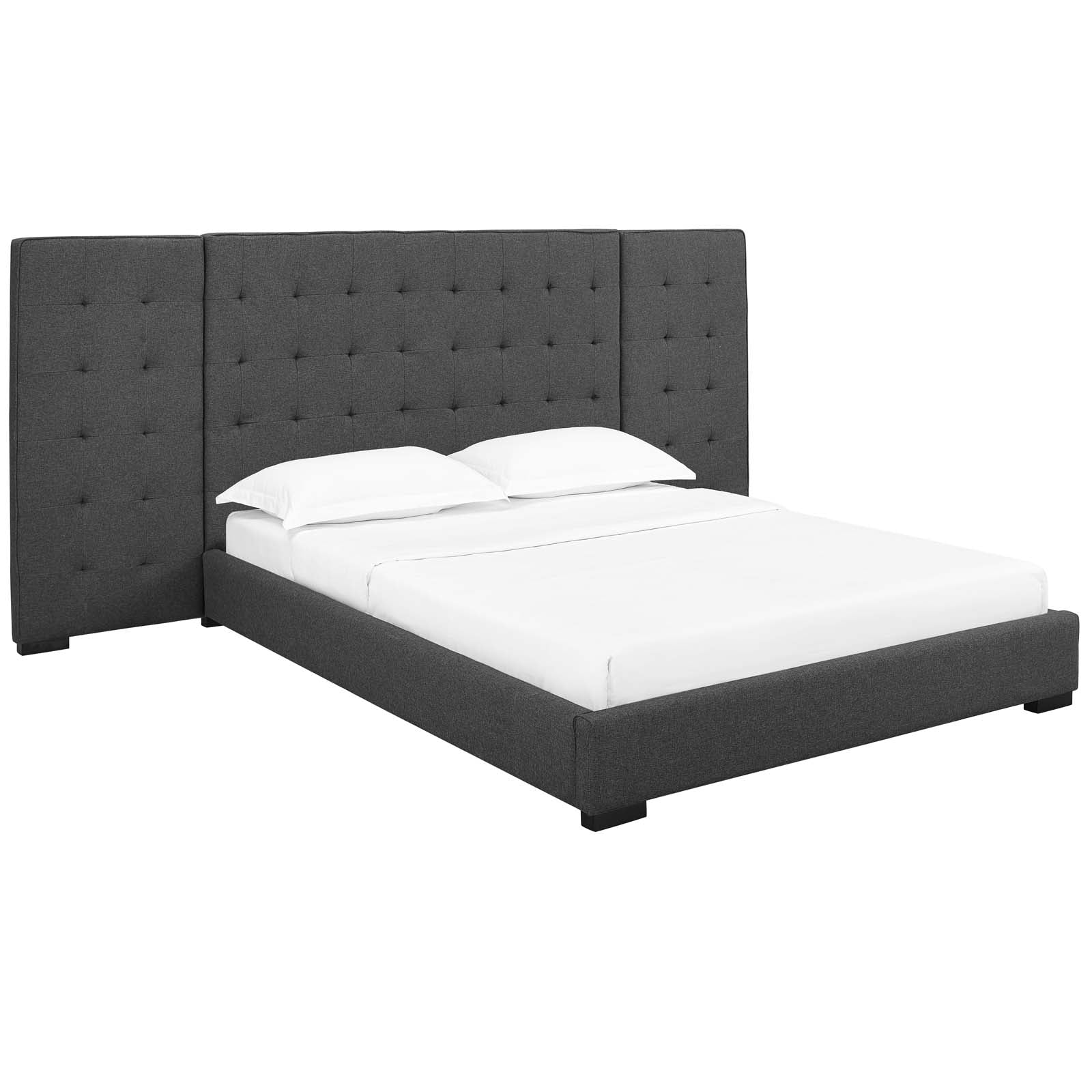 Sierra Queen Upholstered Fabric Platform Bed