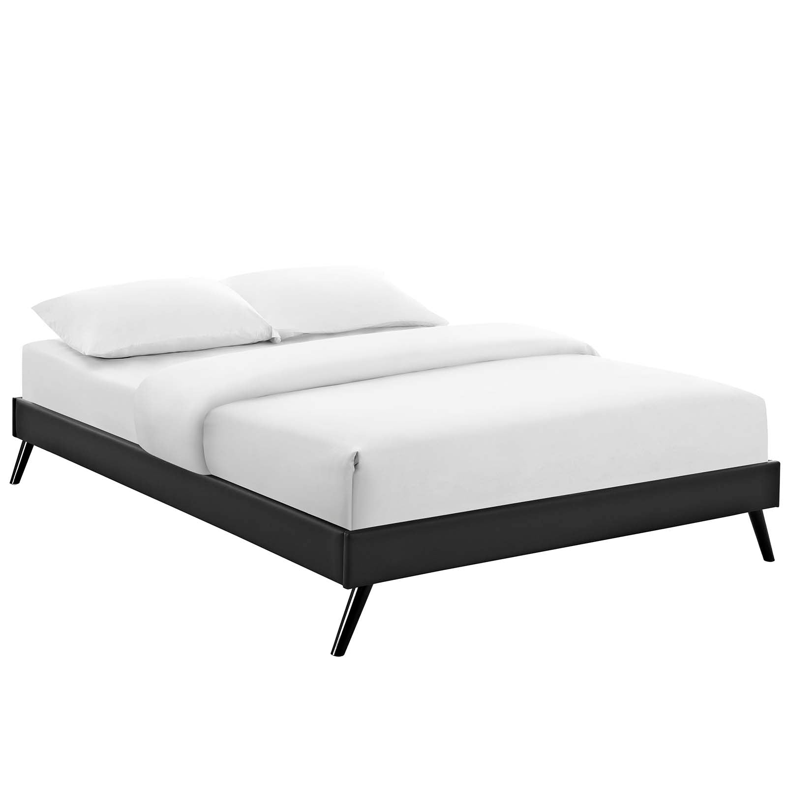 Loryn Full Vinyl Bed Frame with Round Splayed Legs