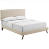 Amaris Queen Fabric Platform Bed with Round Splayed Legs