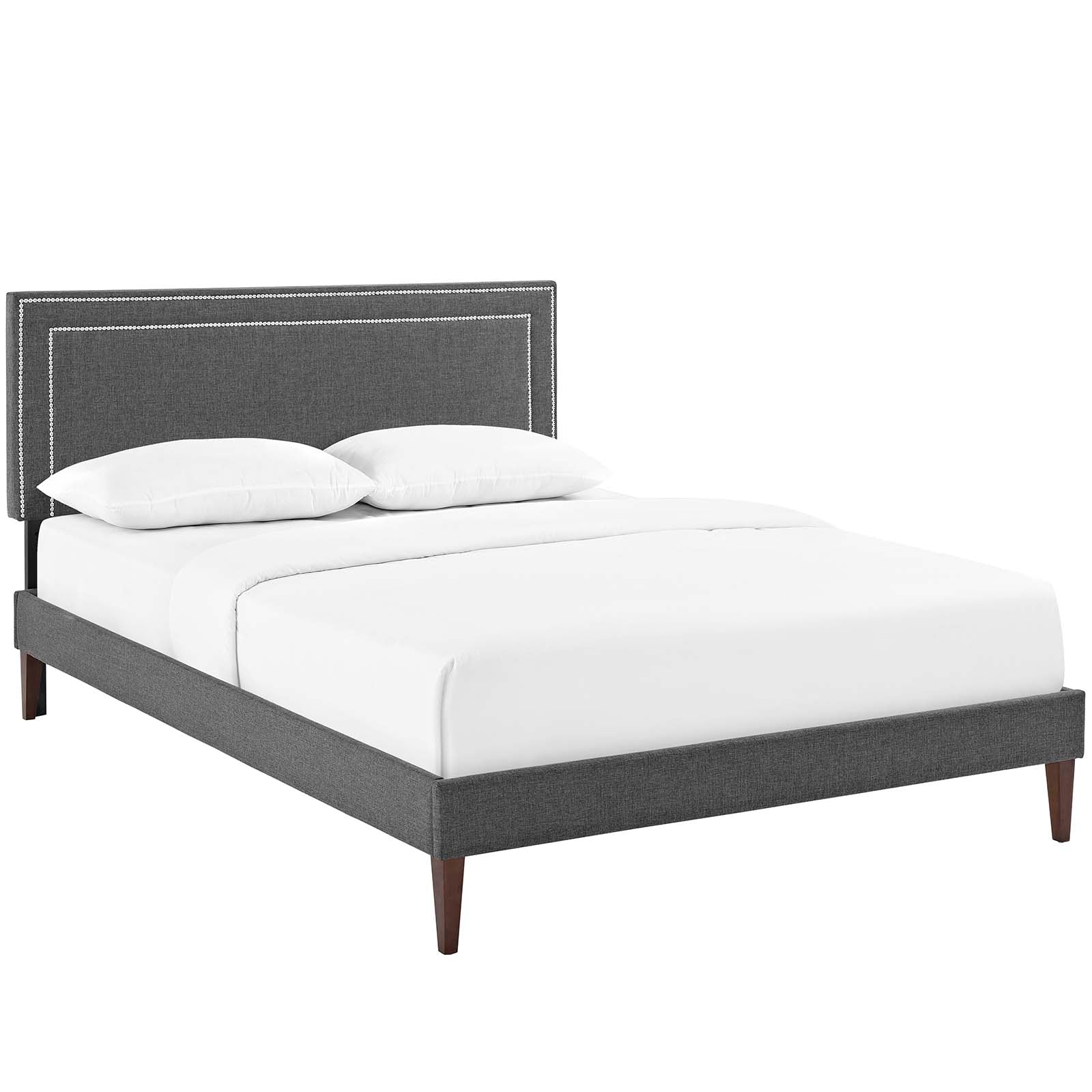 Virginia Full Fabric Platform Bed with Squared Tapered Legs