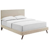 Macie Queen Fabric Platform Bed with Round Splayed Legs