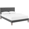 Tarah King Fabric Platform Bed with Squared Tapered Legs